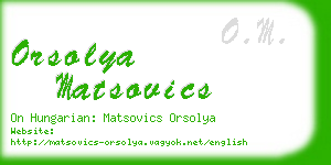 orsolya matsovics business card